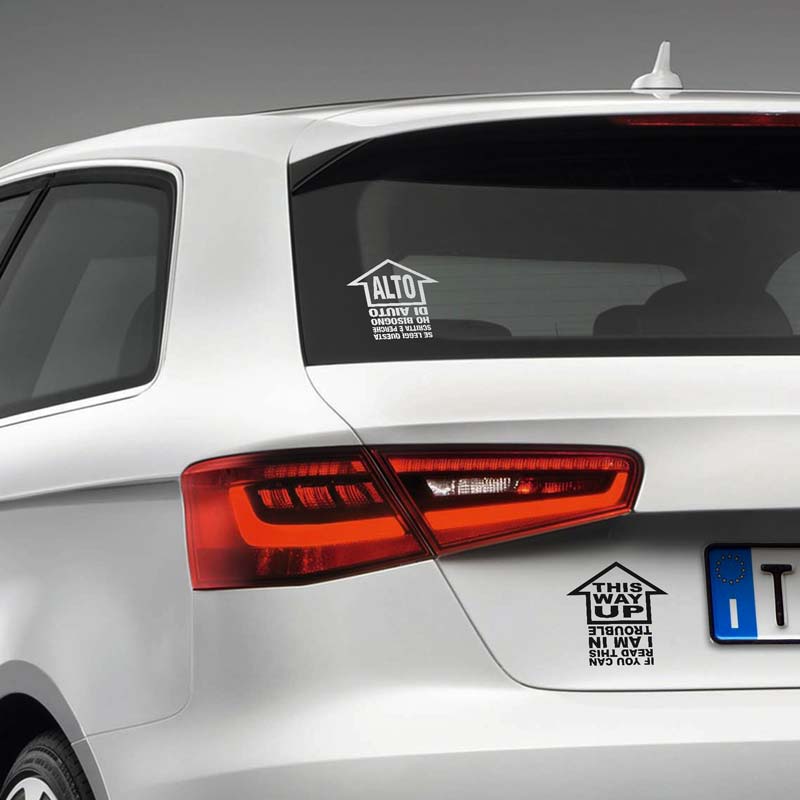 Adesivo "This way UP" (inglese / italiano)