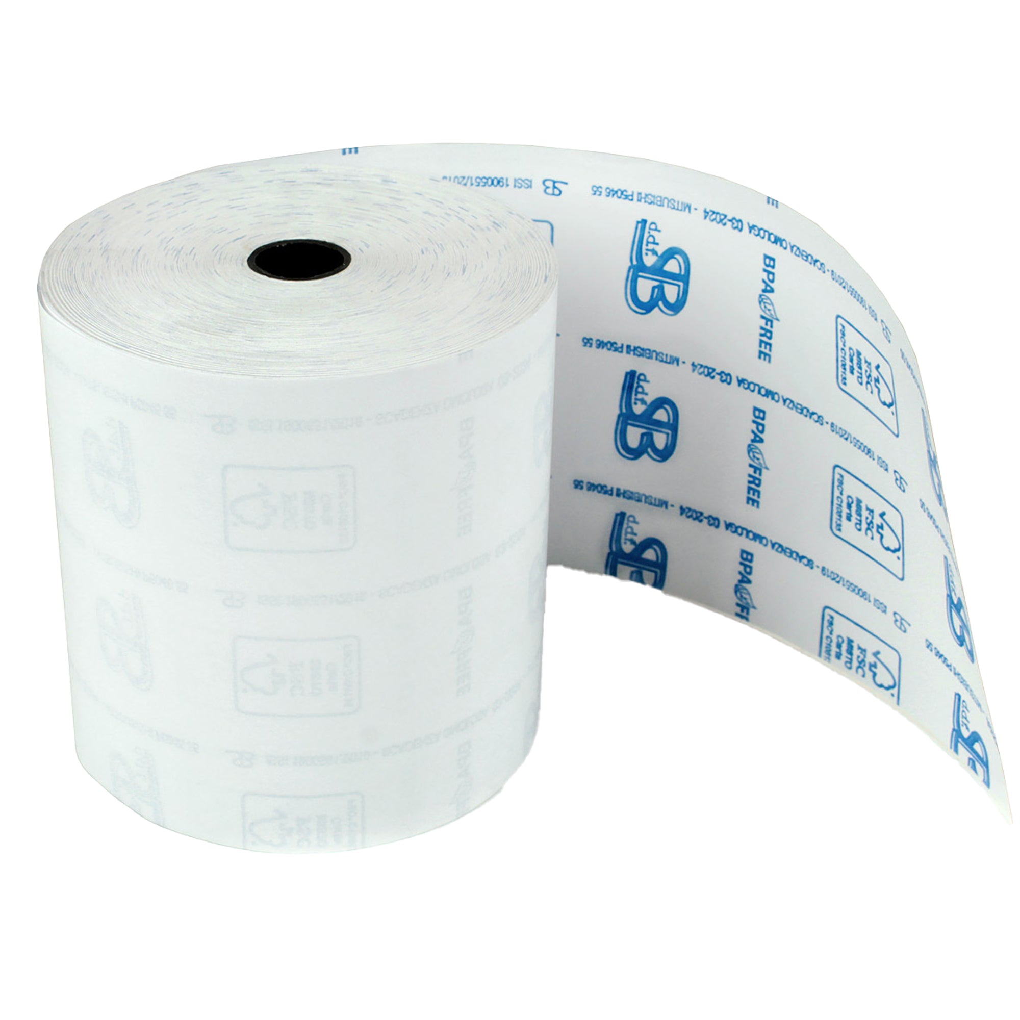 Rotolo registratore cassa - 57,5 mm x 20 m - 55 gr - diametro esterno 40 mm - anima 12 mm - carta termica BPA free - Sabacart - blister 10 pezzi - image 1