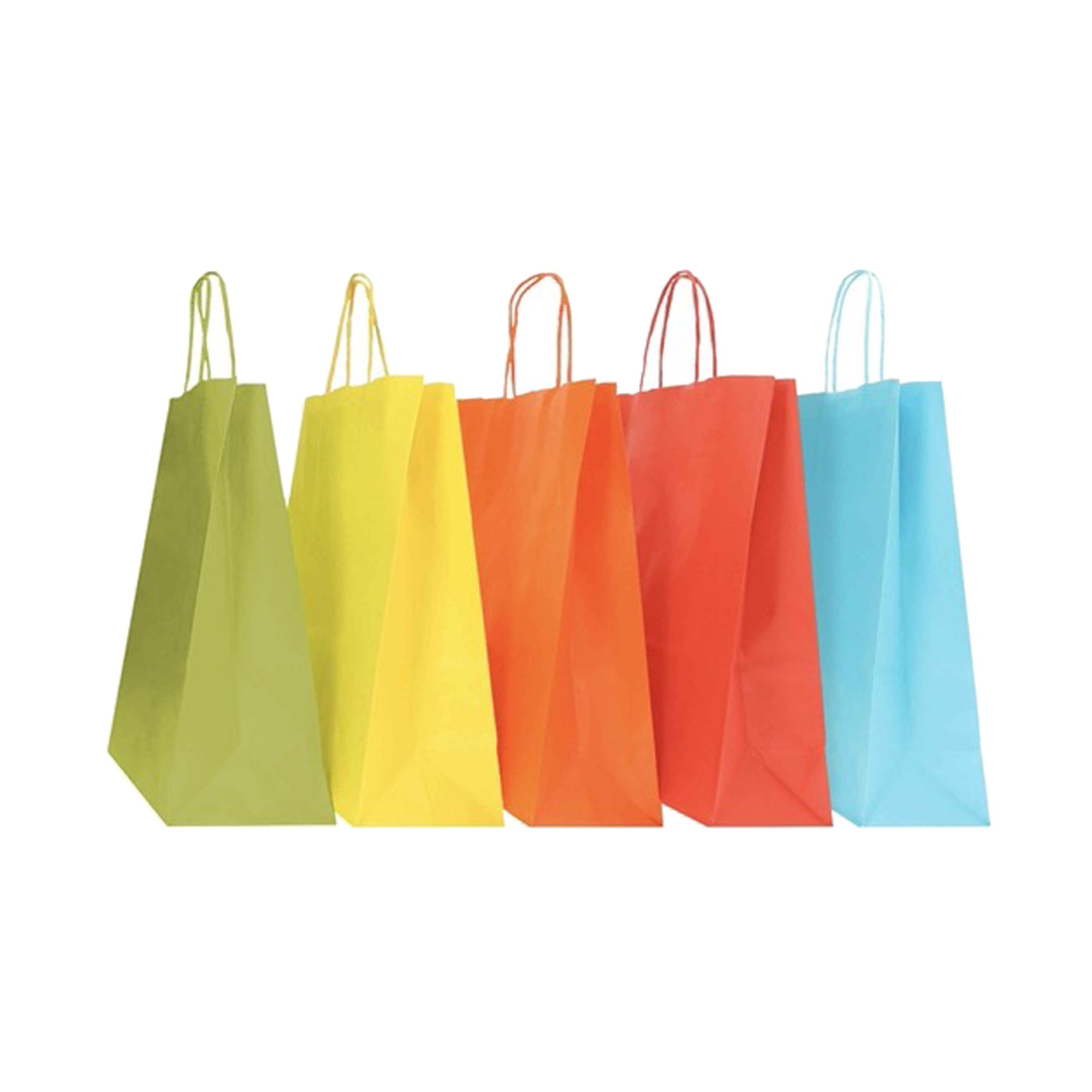 Shopper Twisted - maniglie cordino - 18 x 8 x 24 cm - carta biokraft - colori assortiti primavera/estate - Mainetti Bags - conf. 25 pezzi - image 1
