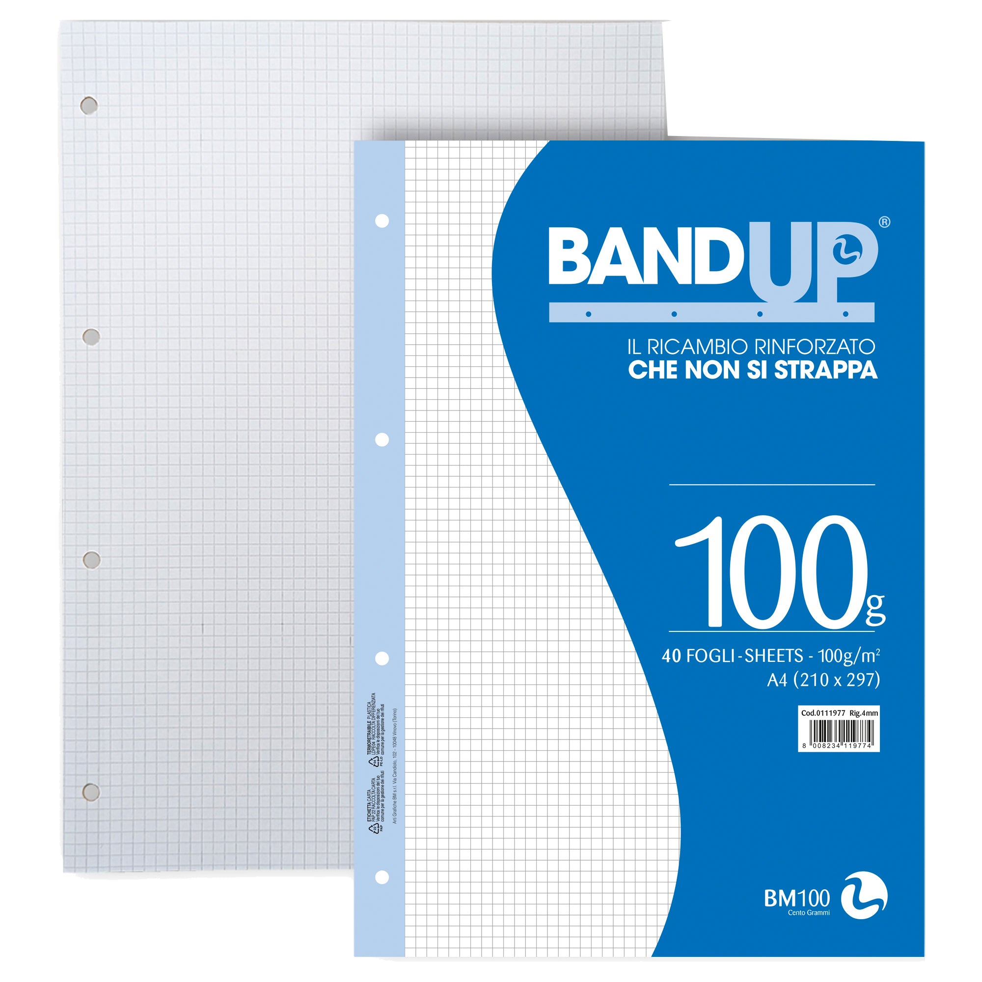 Ricambi BandUP forati rinforzati - A4 - 4mm - 100gr - BM - conf. 40 pezzi - image 1