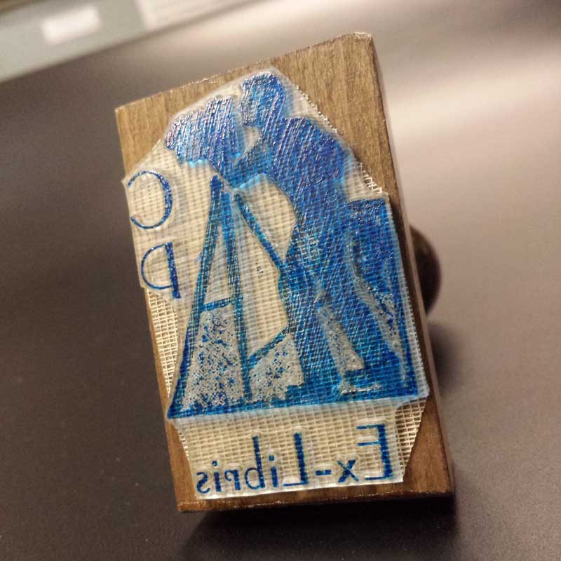 Timbro in legno ed ottone