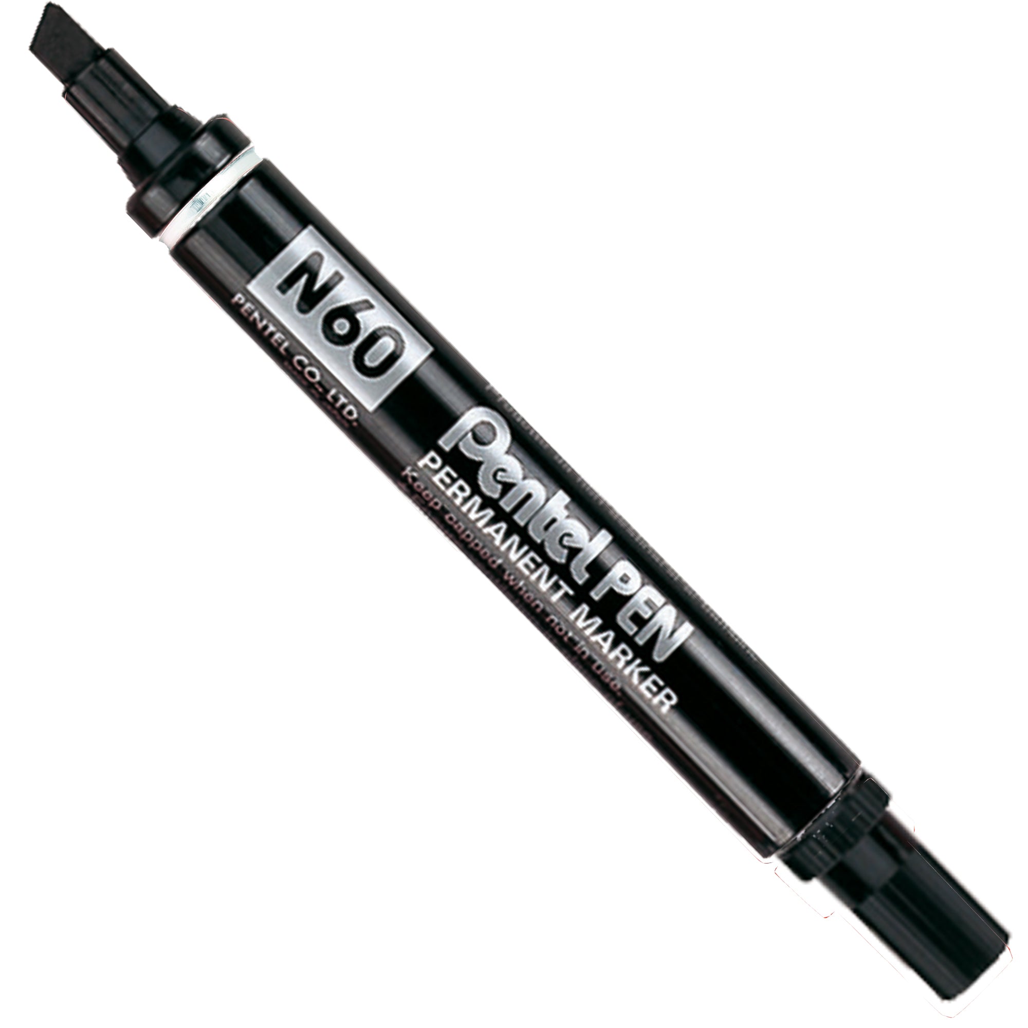 Marcatore permanente N60 - punta scalpello - nero - Pentel - image 1