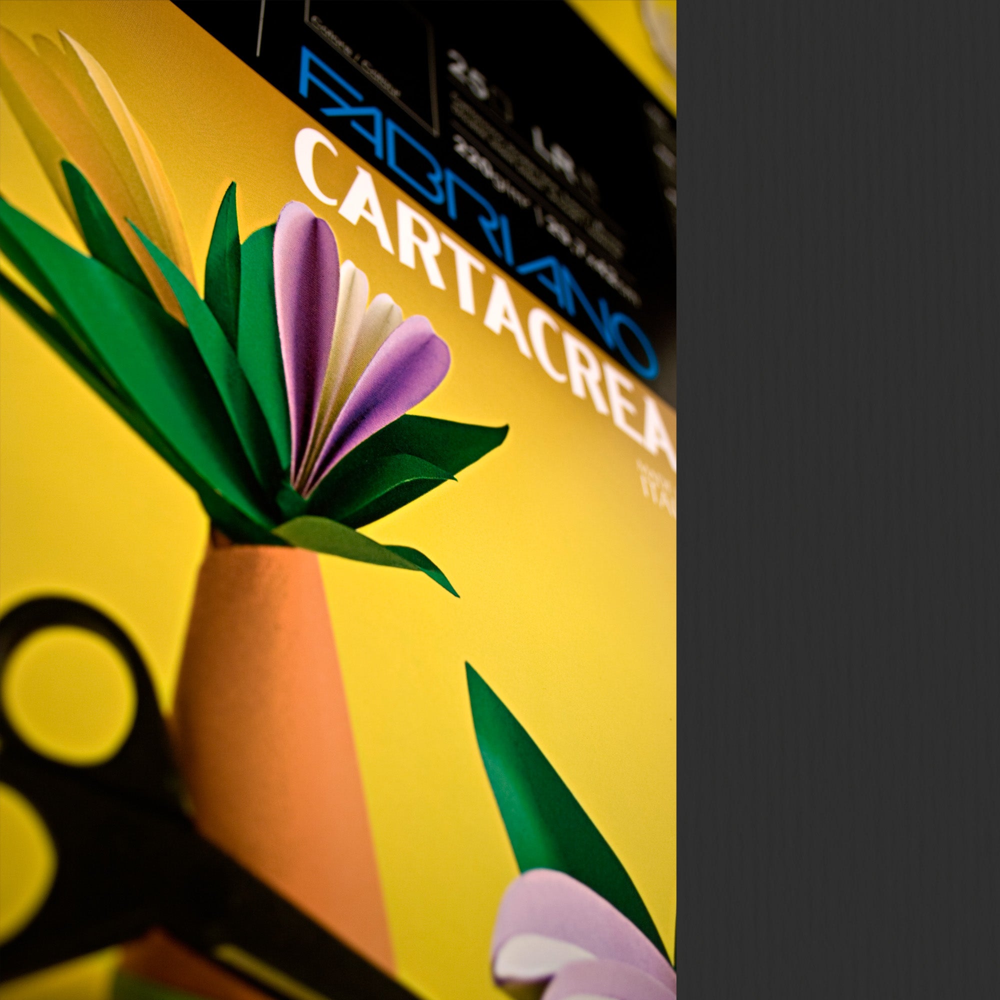 Cartoncino CartaCrea - 35 x 50 cm - 220 gr - nero 115 - Fabriano - blister 10 fogli - image 1
