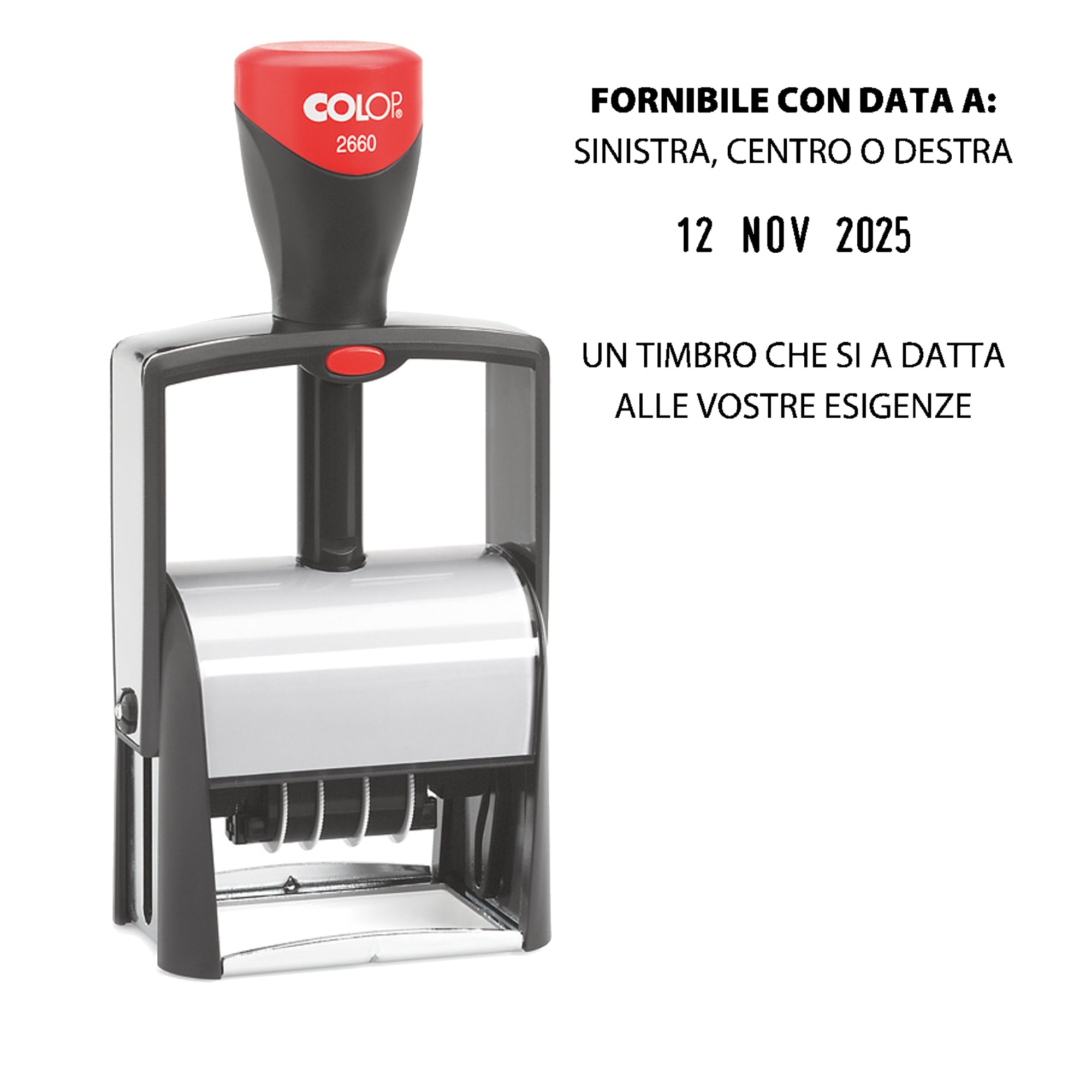 Timbro Datario Classic Line 2660 - autoinchiostrante - 37 x 58 mm - 7 righe - Colop - image 1