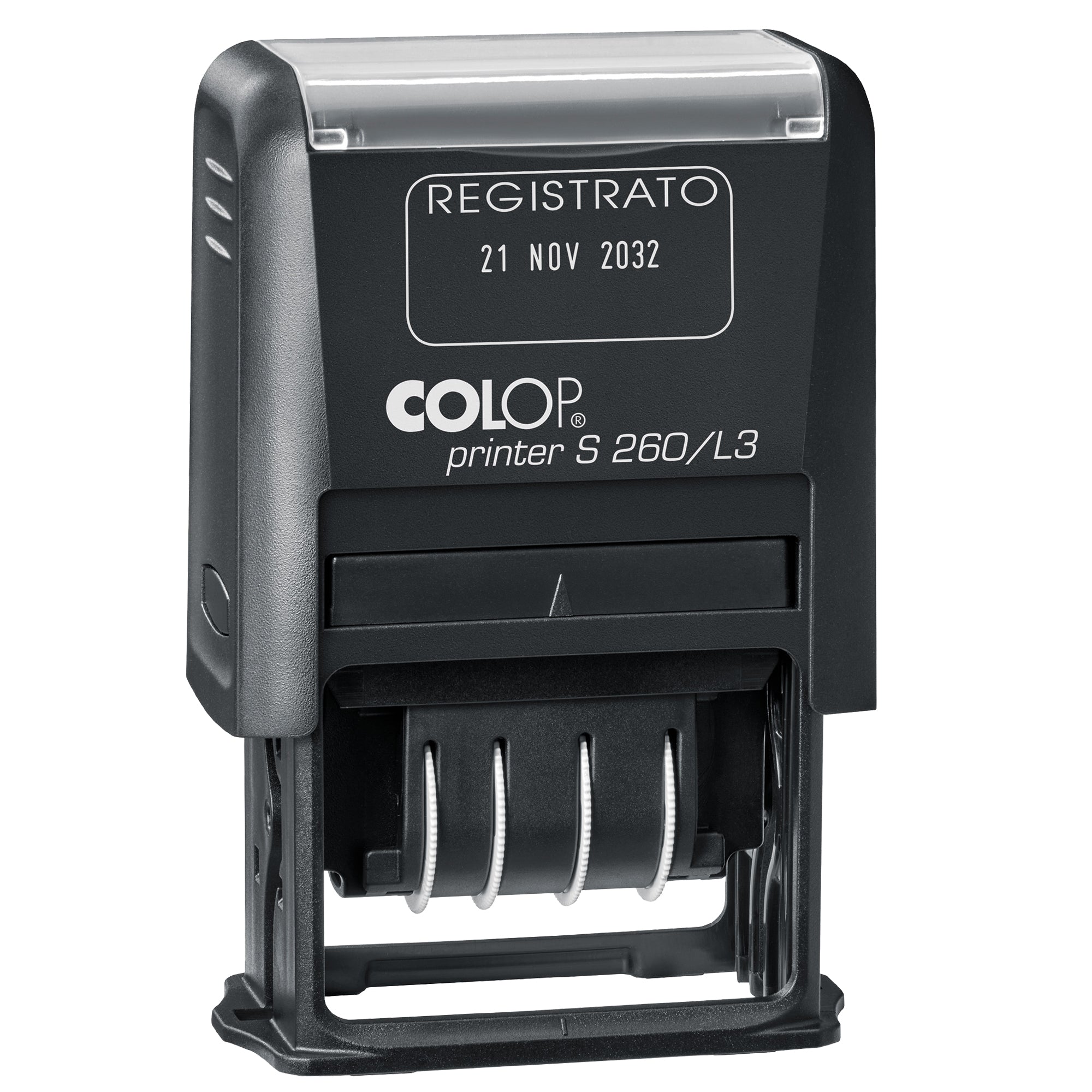 Timbro S260/L3 Datario + REGISTRATO - 4 mm - autoinchiostrante - bicolore - Colop - image 1