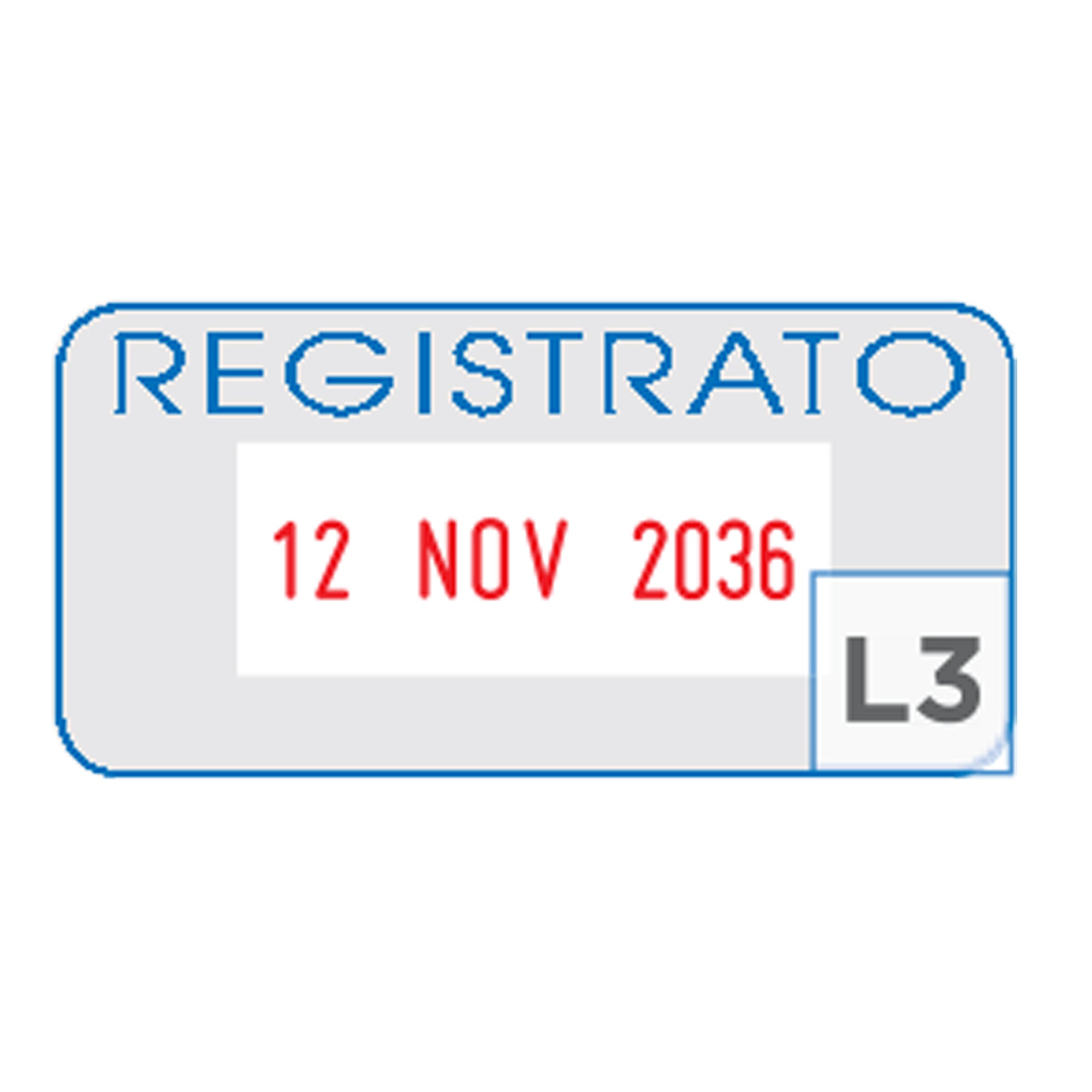 Timbro S260/L3 Datario + REGISTRATO - 4 mm - autoinchiostrante - bicolore - Colop - image 2