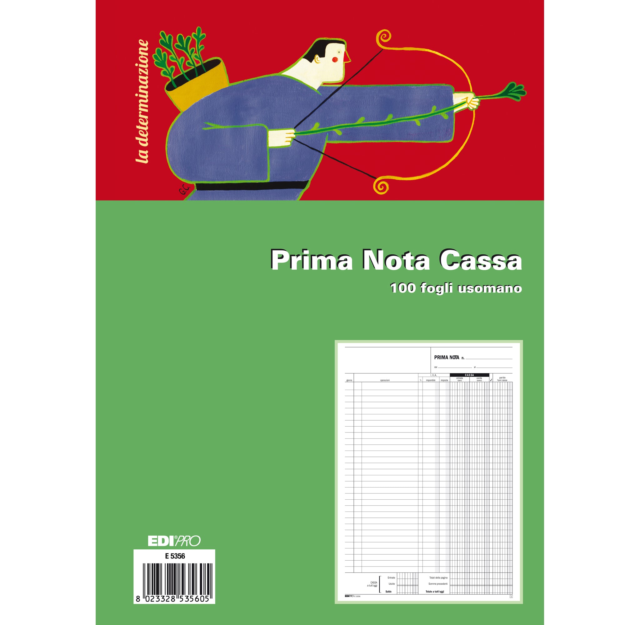 Blocco prima nota cassa - uso mano - 31 x 21cm - 100 fogli - Edipro - image 1