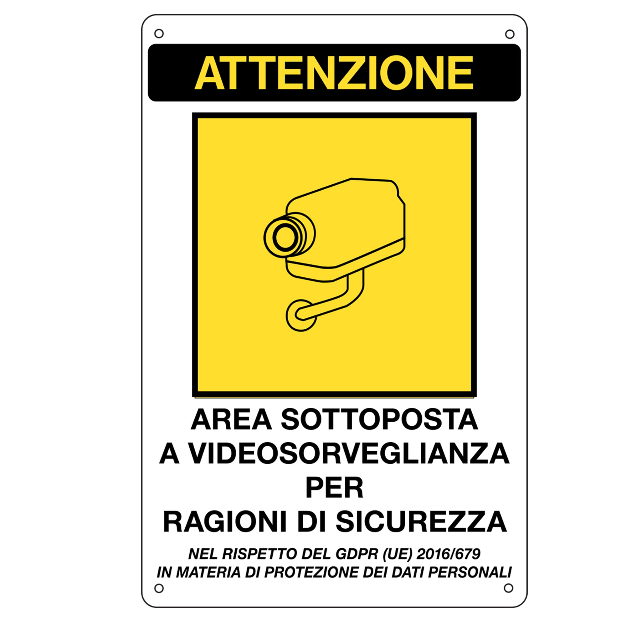 Cartello adesivo - AREA SOTTOPOSTA A VIDEOSORVEGLIANZA… - 20 x 30 cm - Markin - image 1