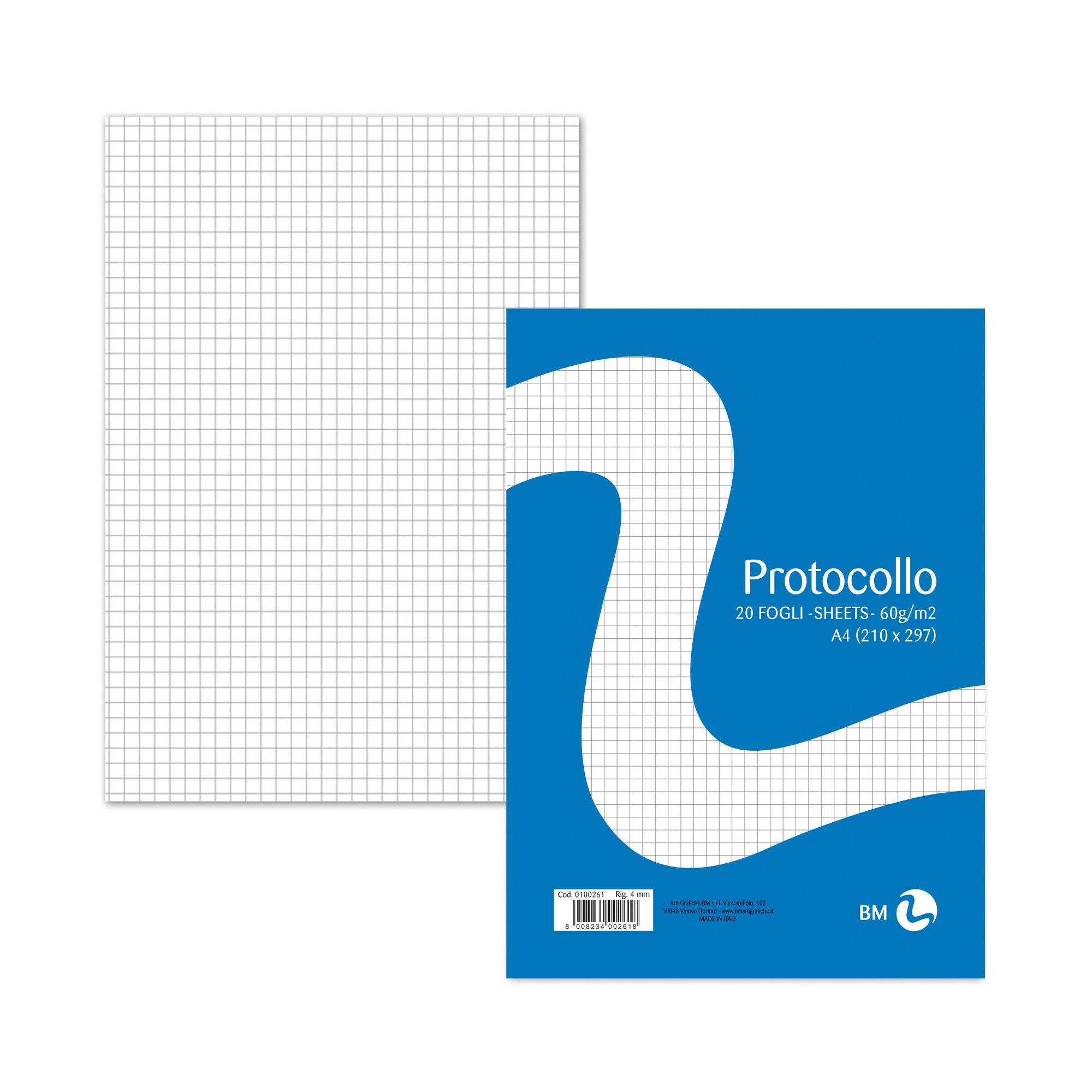 Foglio protocollo - A4 - 4 mm - 60 gr - BM - conf. 20 pezzi - image 1