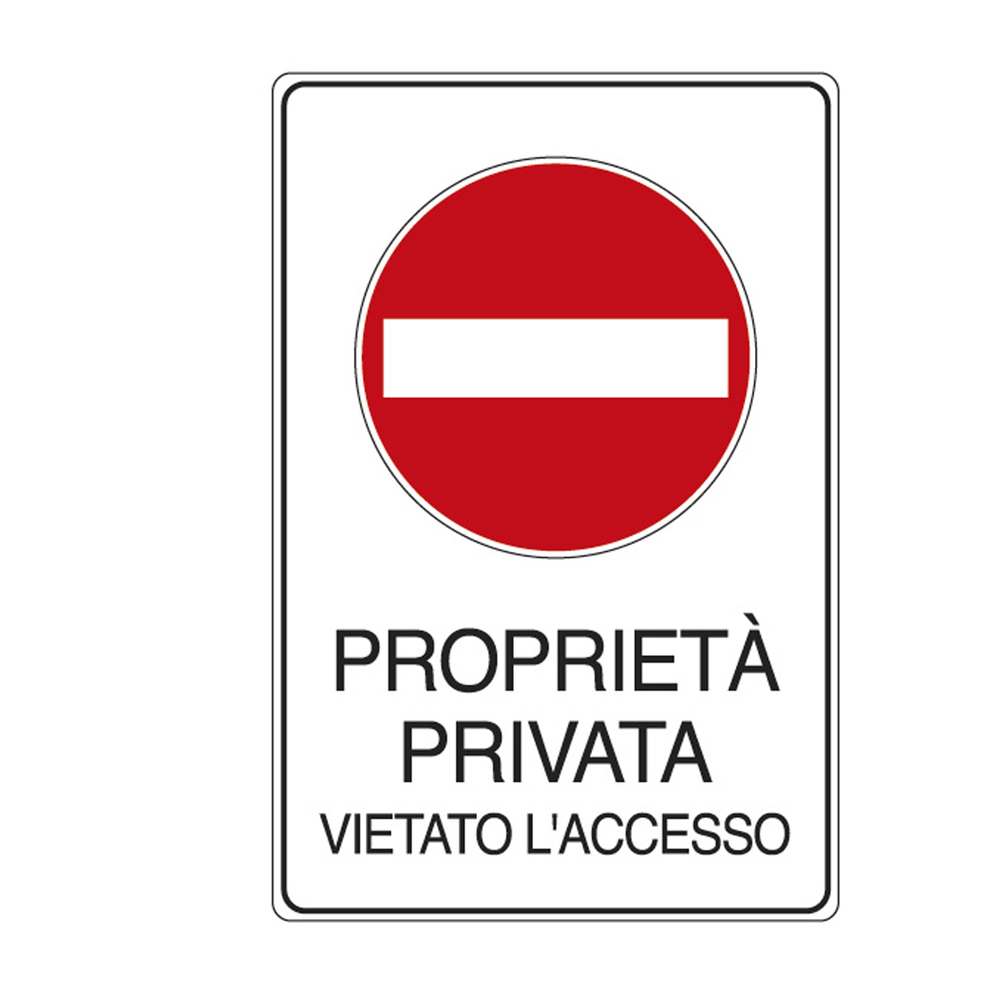 Cartello segnalatore - 30x20 cm - PROPRIETA' PRIVATA VIETATO L'ACCESSO - alluminio - Cartelli Segnalatori - image 1
