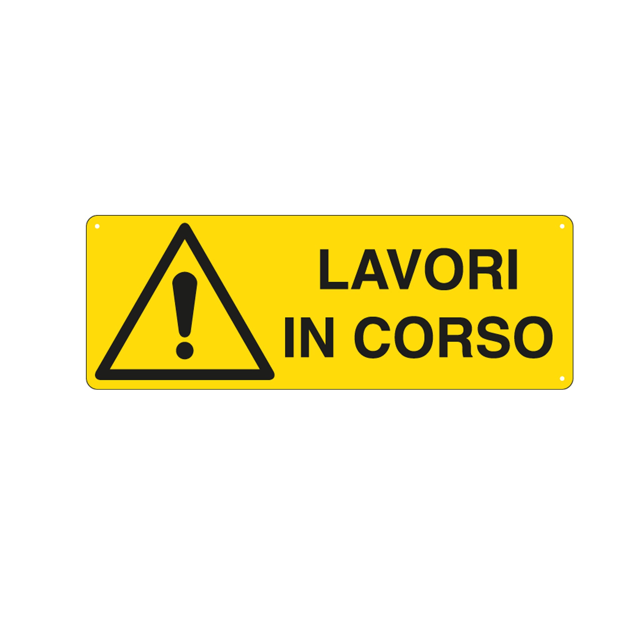 Cartello segnalatore - 35x12,5 cm - LAVORI IN CORSO - alluminio - Cartelli Segnalatori - image 1