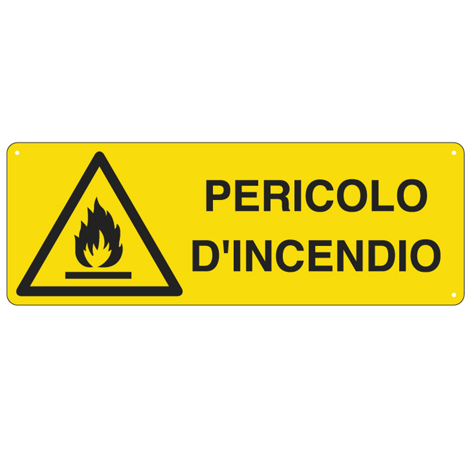 Cartello segnalatore - 35x12,5 cm - PERICOLO D'INCENDIO - alluminio - Cartelli Segnalatori - image 1