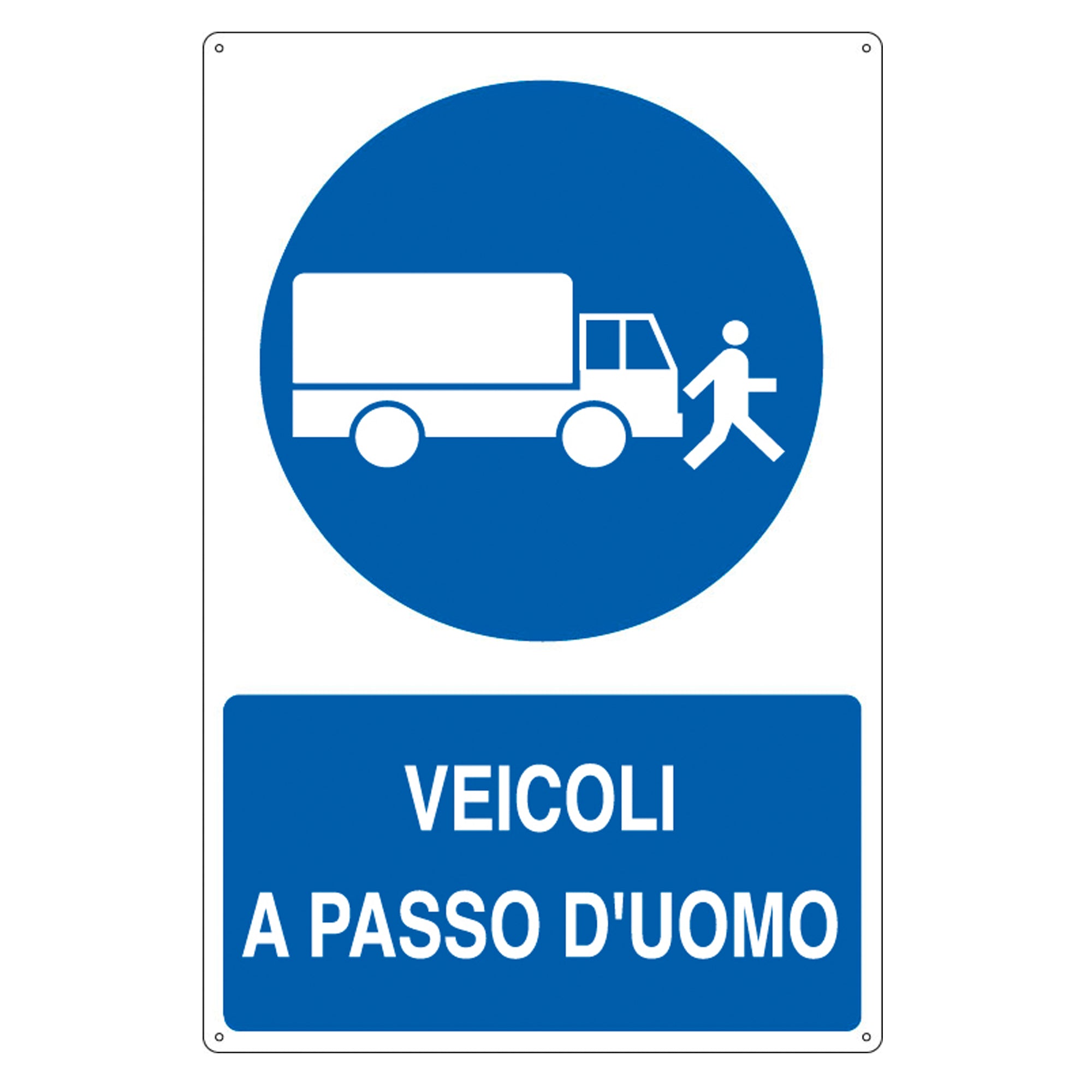 Cartello segnalatore - 50x70 cm - VEICOLI A PASSO D'UOMO - alluminio - Cartelli Segnalatori - image 1