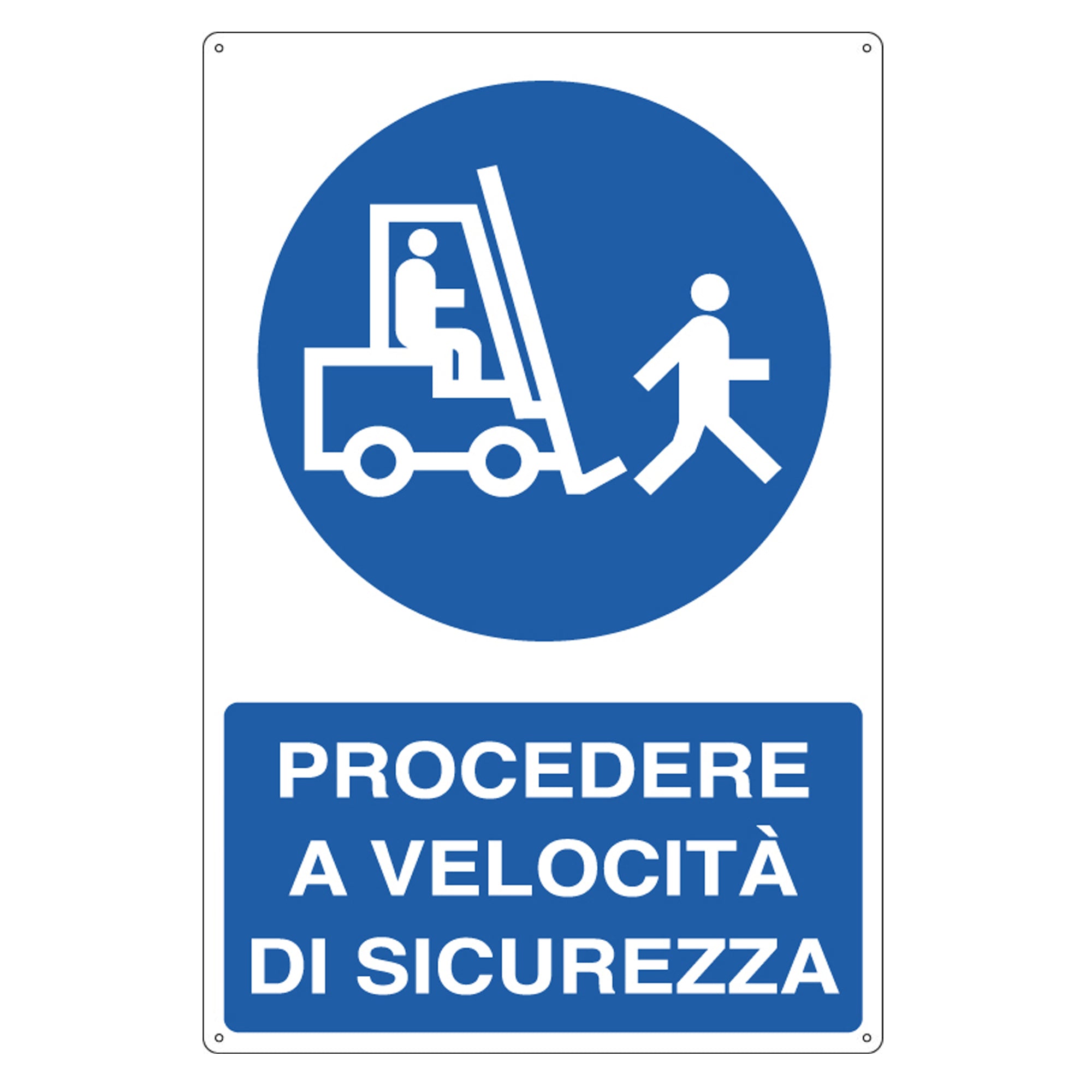 Cartello segnalatore - 50x70 cm - PROCEDERE A VELOCITA' DI SICUREZZA - alluminio - Cartelli Segnalatori - image 1