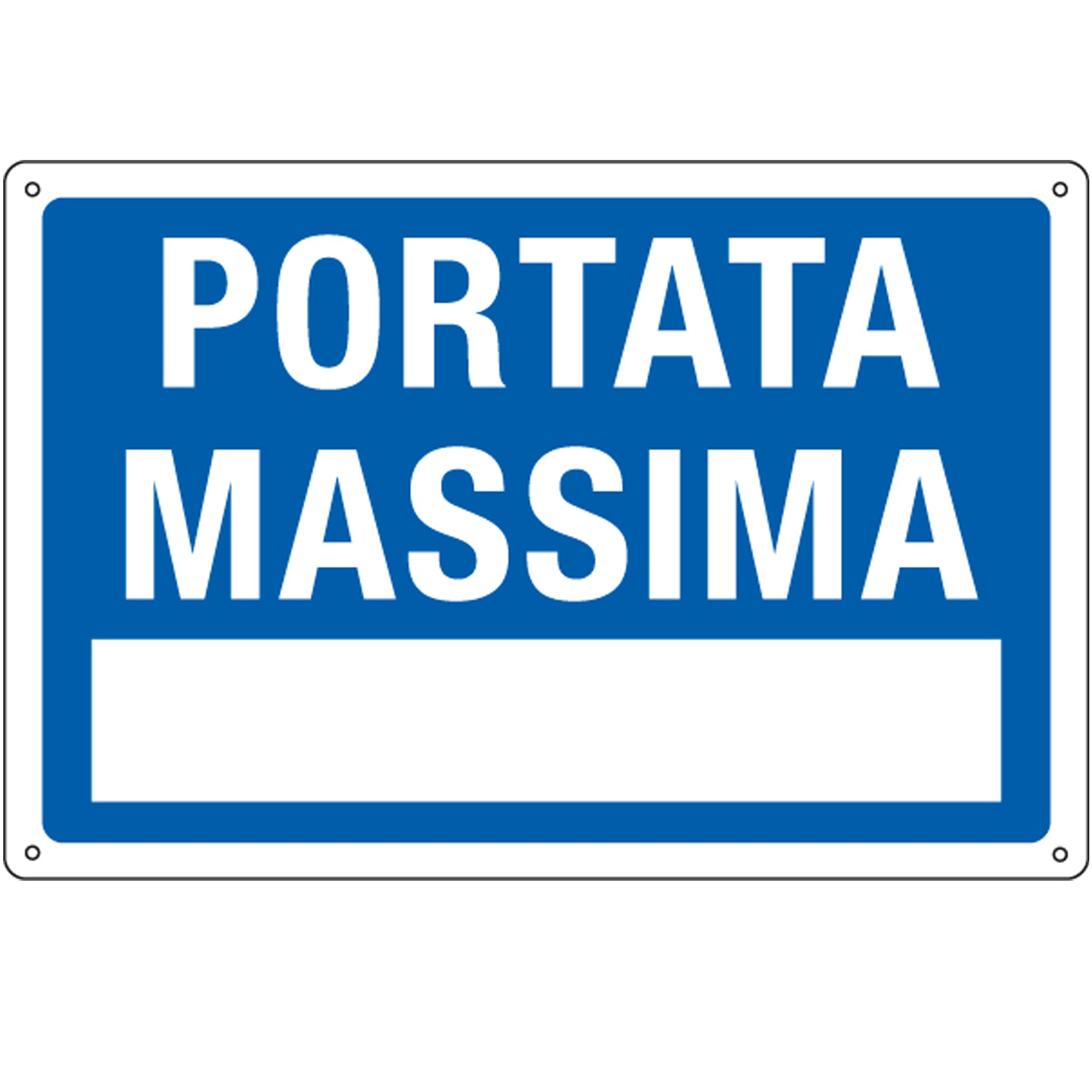 Cartello segnalatore - 30x20 cm - PORTATA MASSIMA - alluminio - Cartelli Segnalatori - image 1
