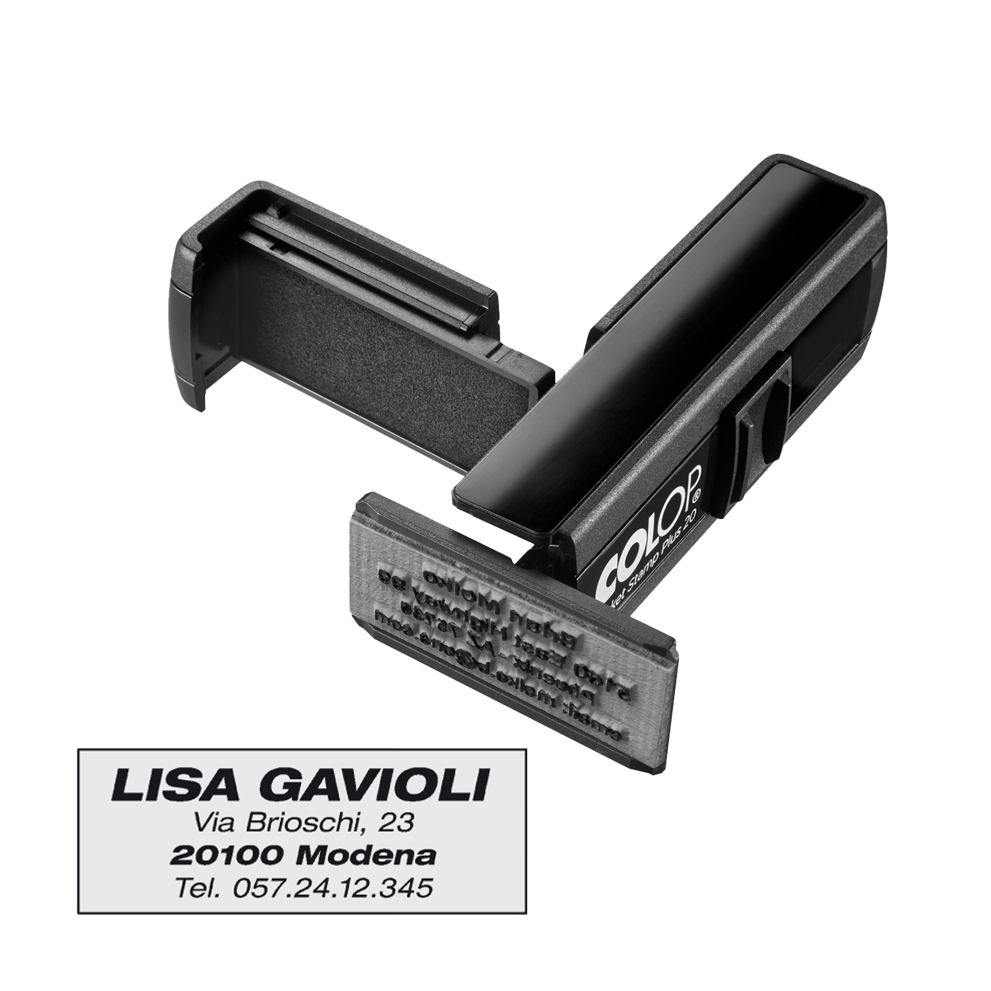 Timbro Pocket Stamp Plus 20 - 14 x 38 mm - 4 righe - autoinchiostrante - nero - Colop - image 2