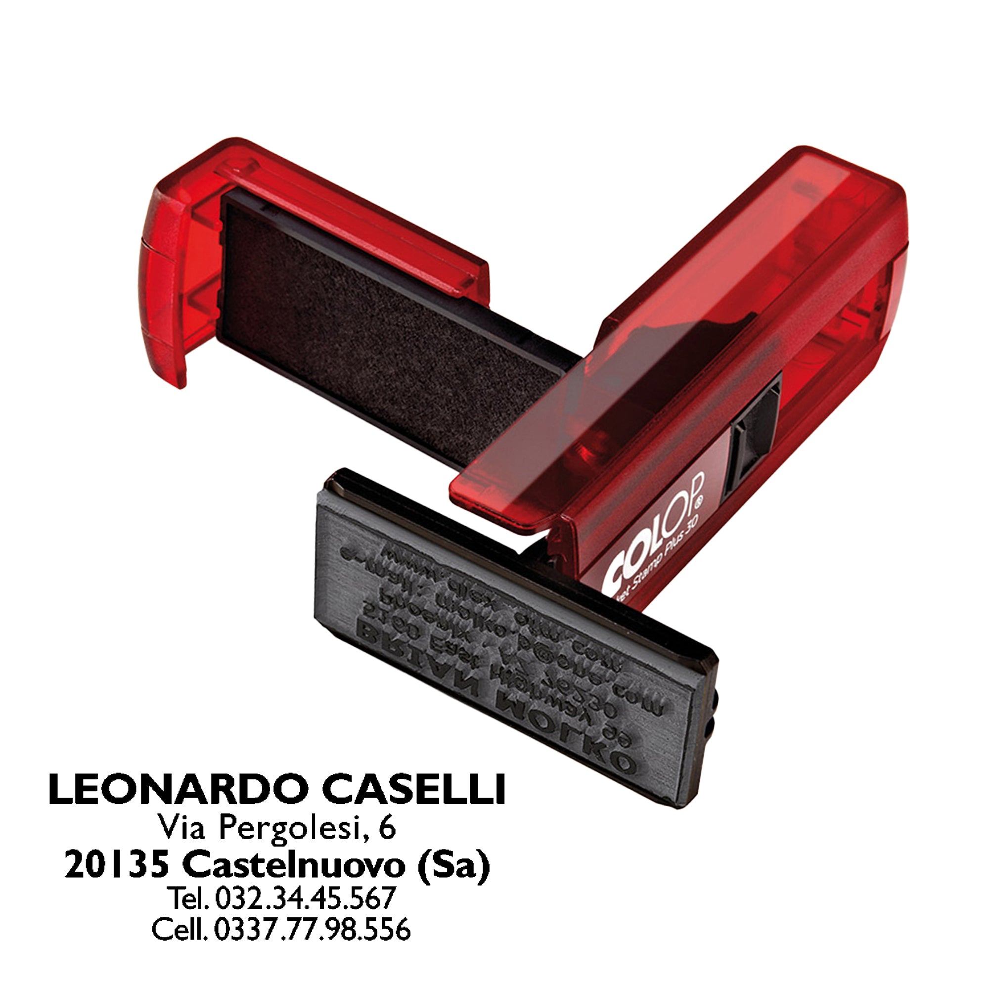 Timbro Pocket Stamp Plus 30 - 18 x 47 mm - 5 righe - autoinchiostrante - rosso rubino - Colop - image 2
