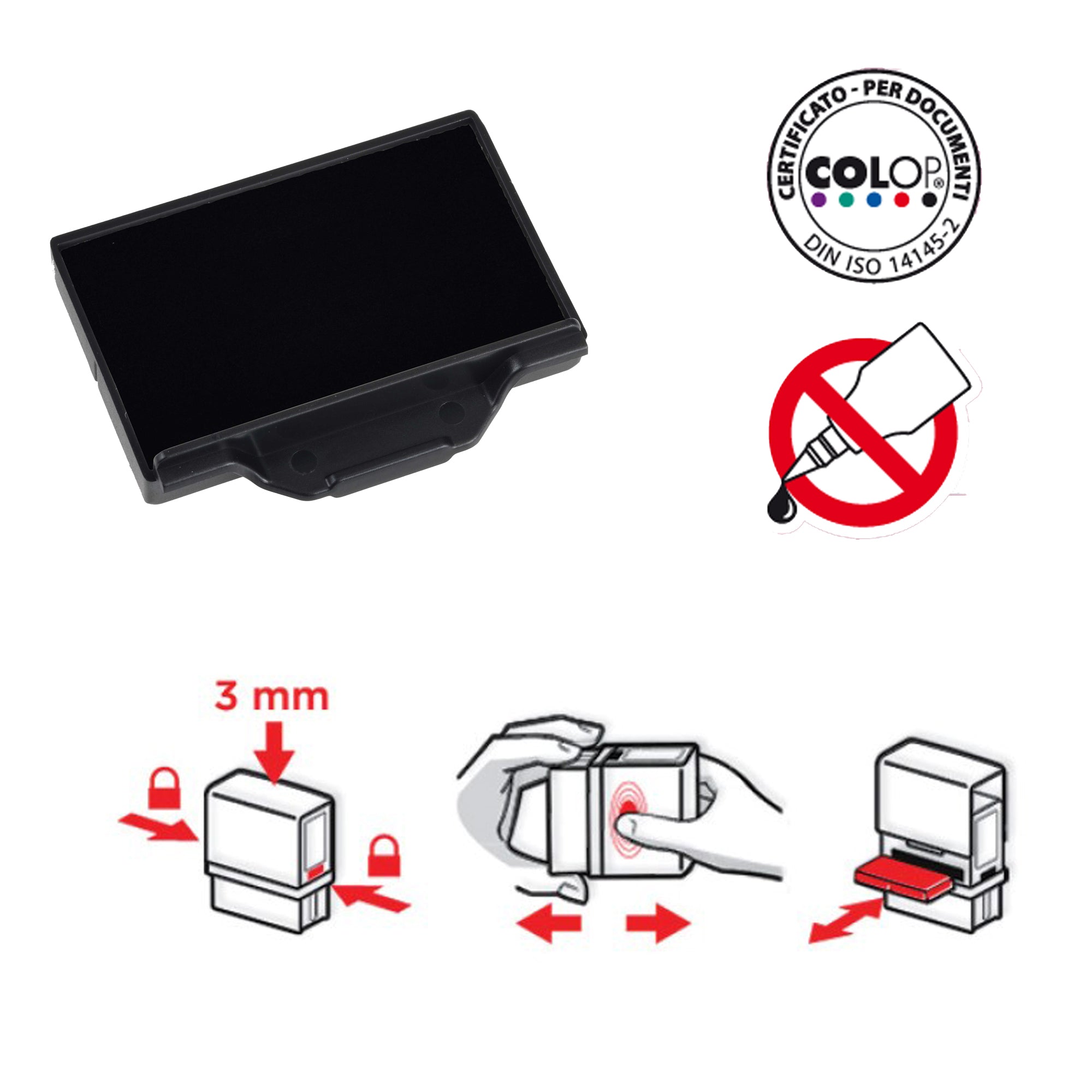 Tampone di ricambio E/PSP30 per Pocket Stamp 30 - nero - Colop - image 1