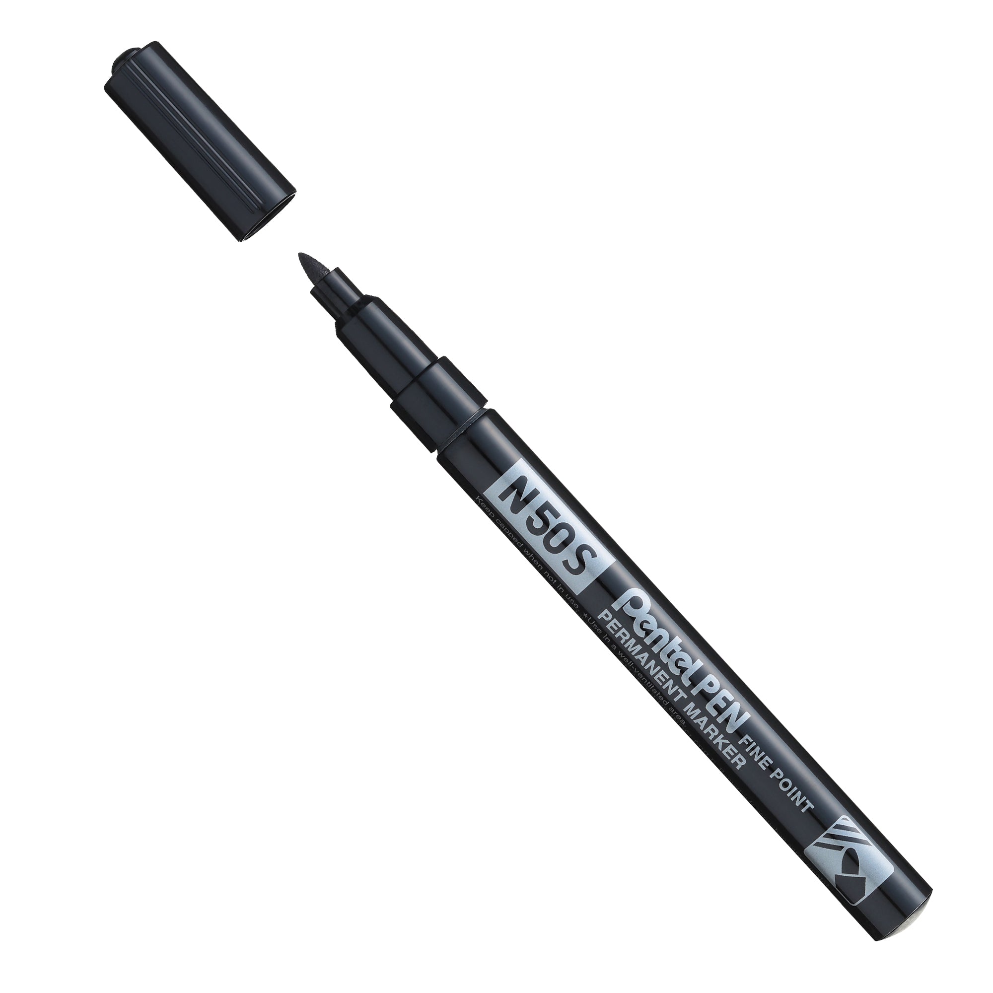 Marcatore permanente N50S - punta tonda - nero - Pentel - image 1