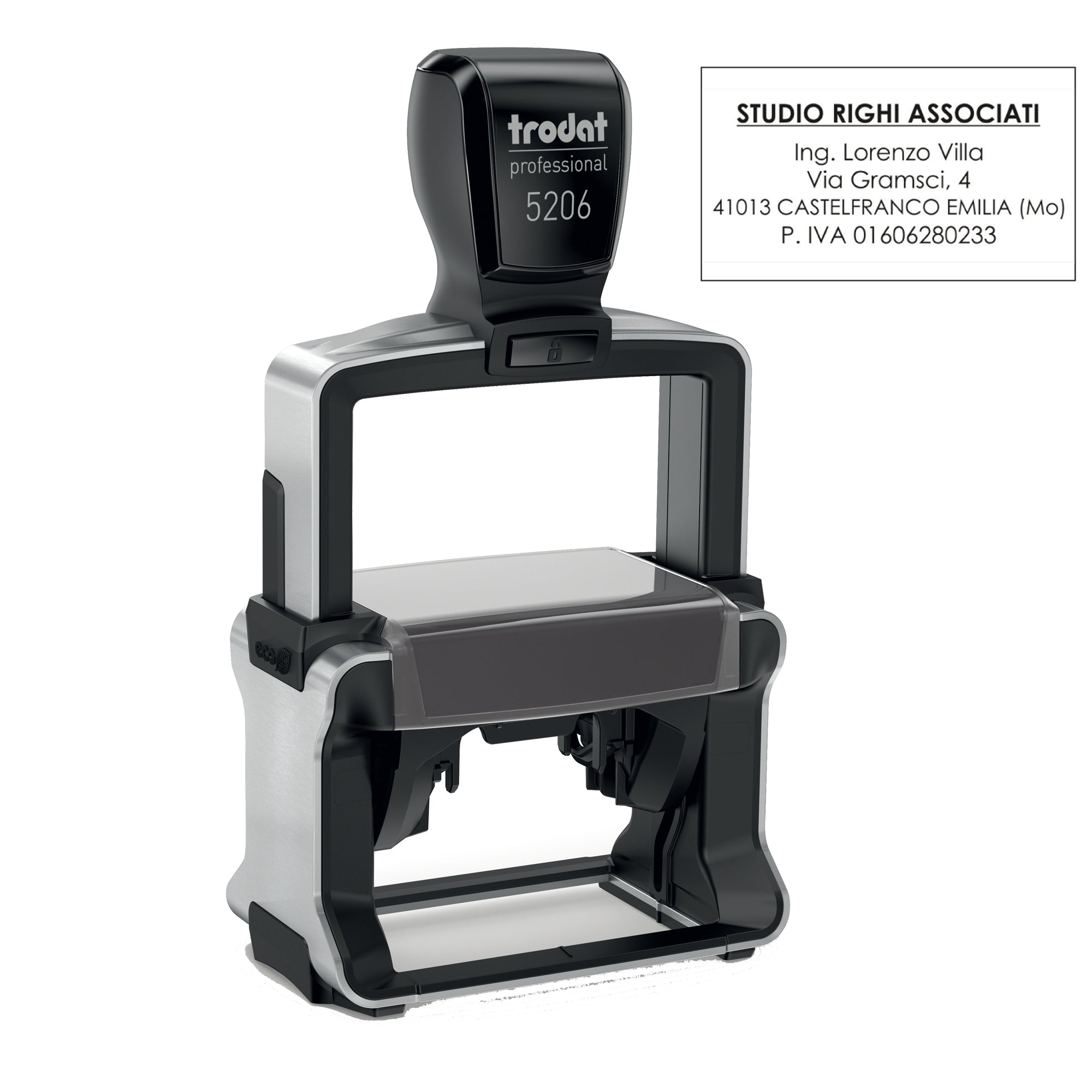 Timbro Professional 5206 - personalizzabile - 56 x 33 mm - 8 righe - autoinchiostrante - Trodat - image 1