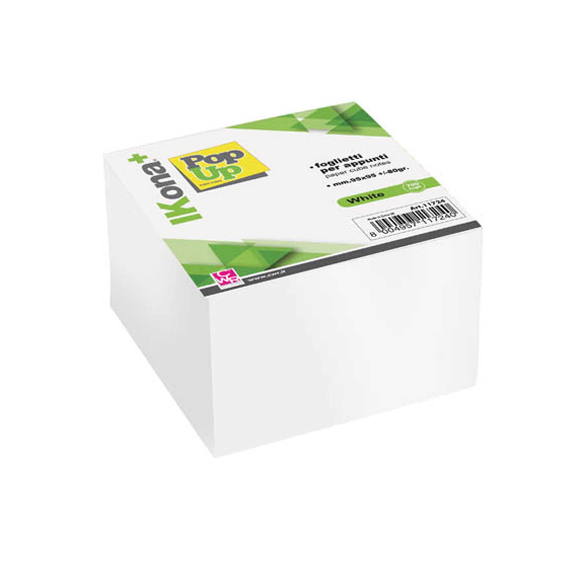 Foglietti Cubo - collato su un lato - bianco - 9,5 x 9,5 cm - 700 fogli - IKona+ - image 1