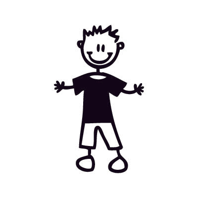 Bambino con maglietta - Adesivi Famiglia