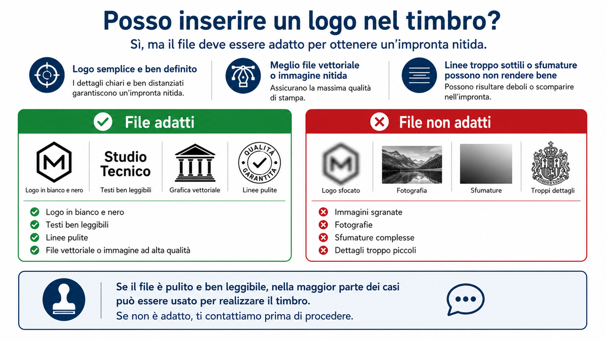 Posso inserire un logo nel timbro?