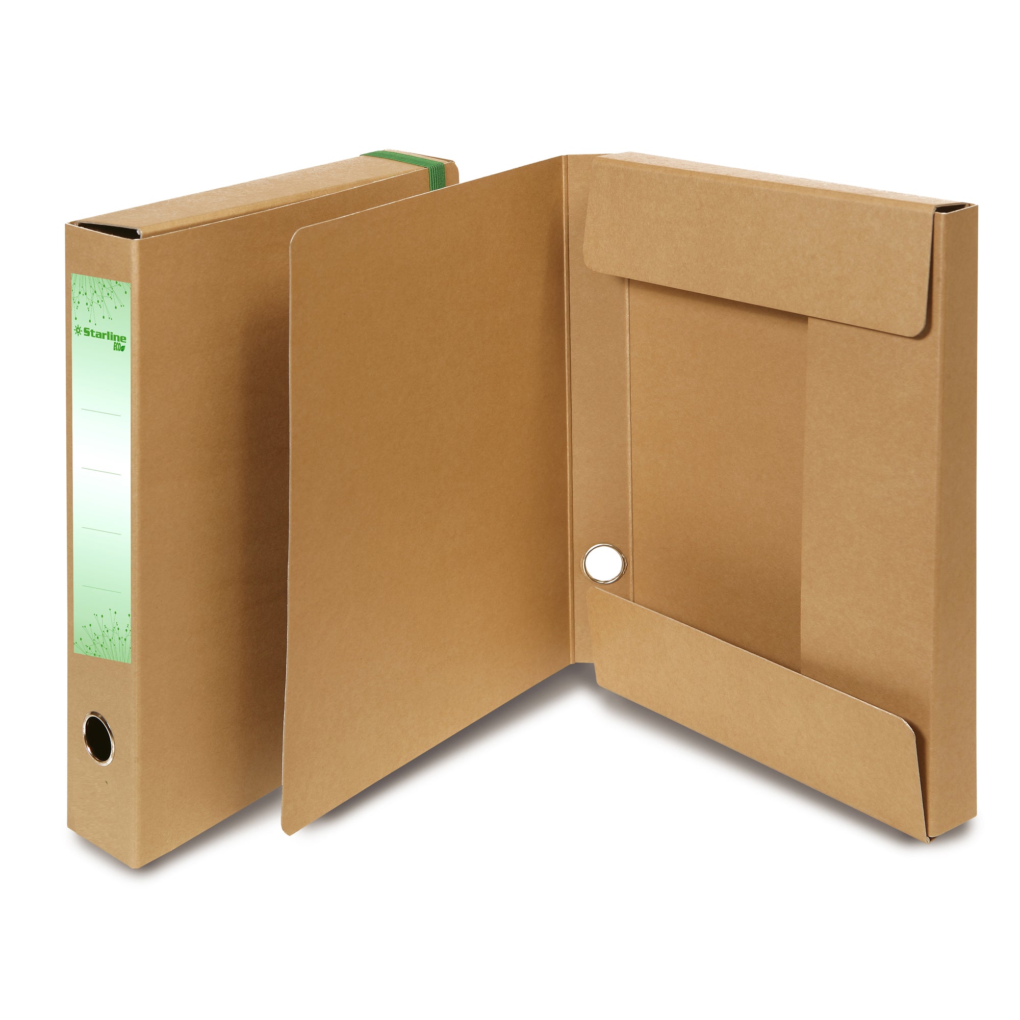 Scatola progetto con elastico - cartone FSC - dorso 10 cm - 25x35 cm - avana - Starline - image 1
