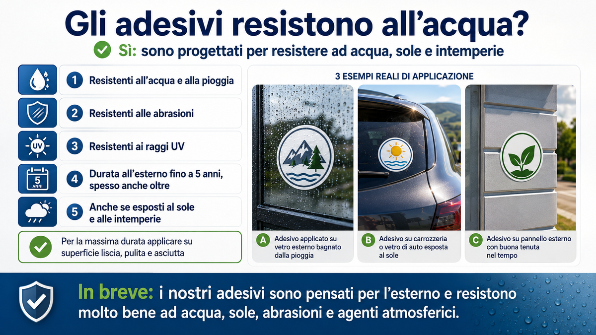 Gli adesivi resistono all'acqua?