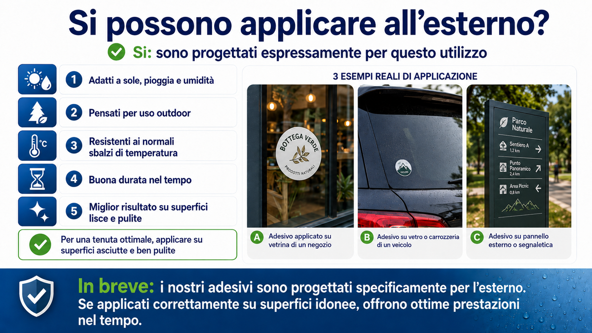 Si possono applicare all'esterno?