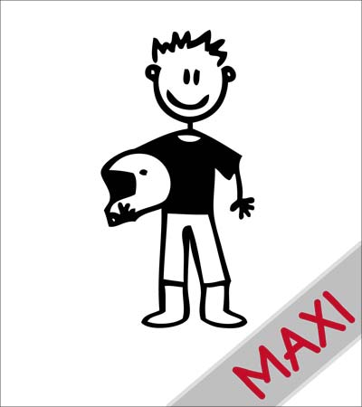 Papà con casco - Maxi Adesivi Famiglia per Camper