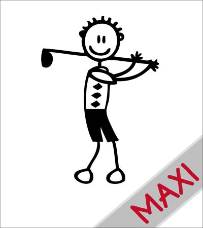 Papà con mazza da golf - Maxi Adesivi Famiglia per Camper