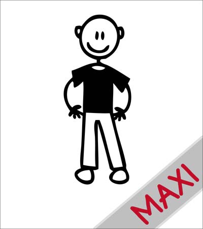 Papà senza capelli - Maxi Adesivi Famiglia per Camper