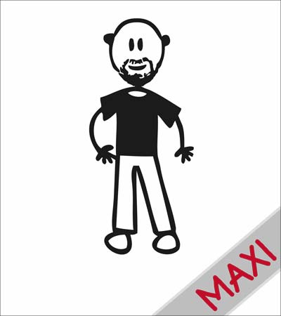 Papà pelato con la barba - Maxi Adesivi Famiglia per Camper