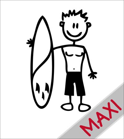 Papà con surf - Maxi Adesivi Famiglia per Camper