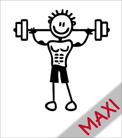 Papà in palestra - Maxi Adesivi Famiglia per Camper