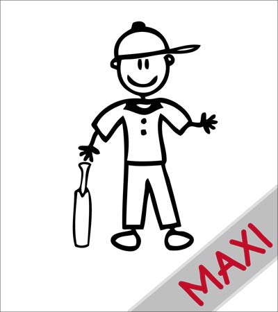 Papà giocatore di cricket - Maxi Adesivi Famiglia per Camper