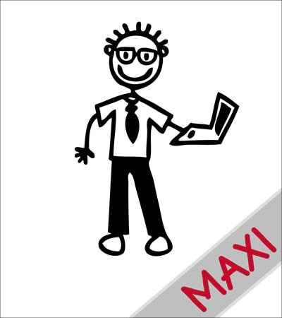 Papà con computer - Maxi Adesivi Famiglia per Camper