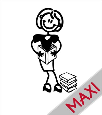 Mamma con libri - Maxi Adesivi Famiglia per Camper