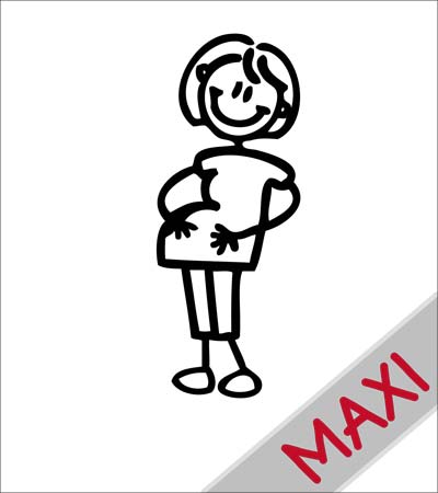 Mamma col pancione - Maxi Adesivi Famiglia per Camper