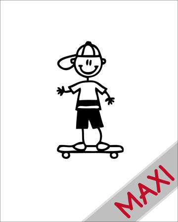 Bambino su skateboard - Maxi Adesivi Famiglia per Camper