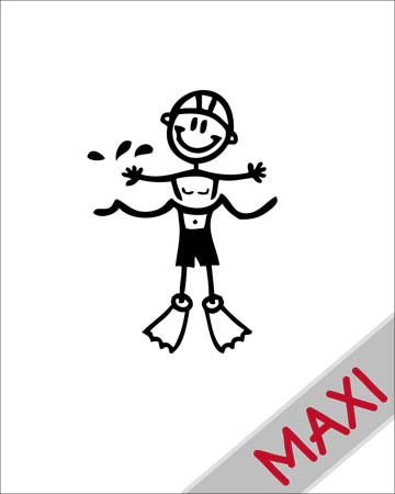 Bambino che nuota - Maxi Adesivi Famiglia per Camper