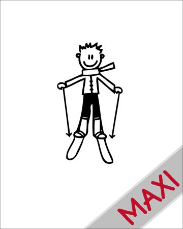 Bambino sugli sci - Maxi Adesivi Famiglia per Camper