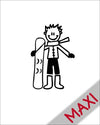 Bambino con lo snowboard