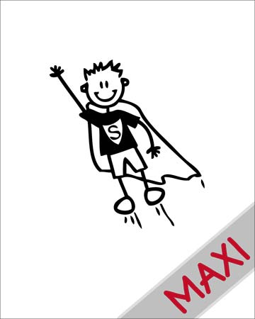 Bambino supereroe - Maxi Adesivi Famiglia per Camper