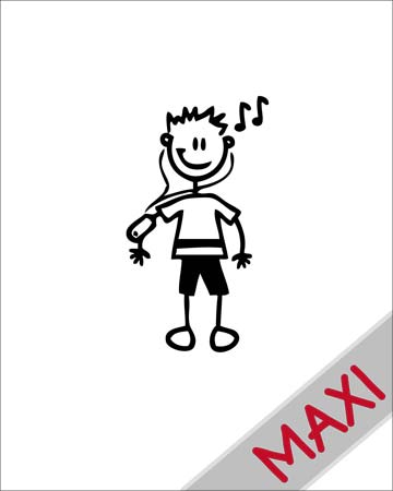 Bambino con lettore di mp3 - Maxi Adesivi Famiglia per Camper