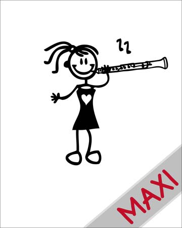 Bambina col clarinetto - Maxi Adesivi Famiglia per Camper