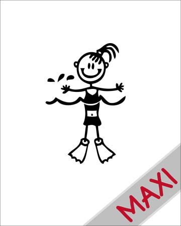 Bambina che nuota - Maxi Adesivi Famiglia per Camper