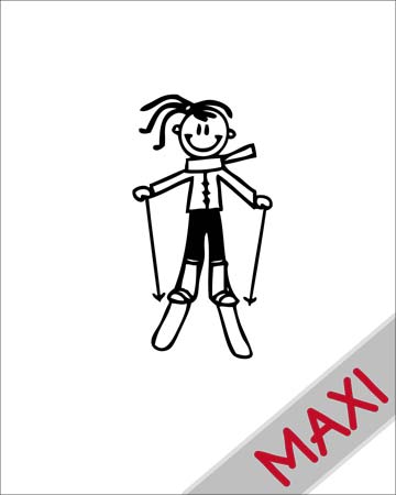 Bambina sugli sci - Maxi Adesivi Famiglia per Camper