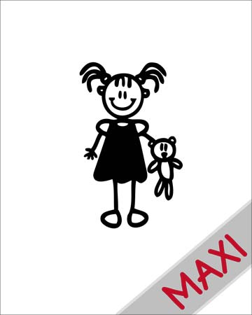 Bambina con orsacchiotto - Maxi Adesivi Famiglia per Camper